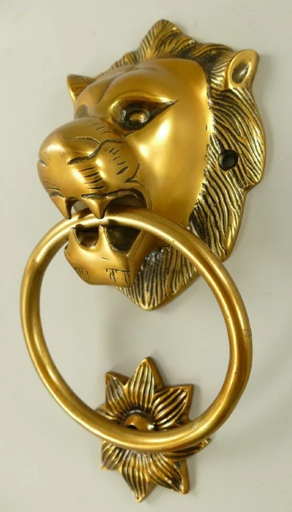 Battente Porta Leone Casa Padrino Bronzo 28cm | Arredo Barocco - 3
