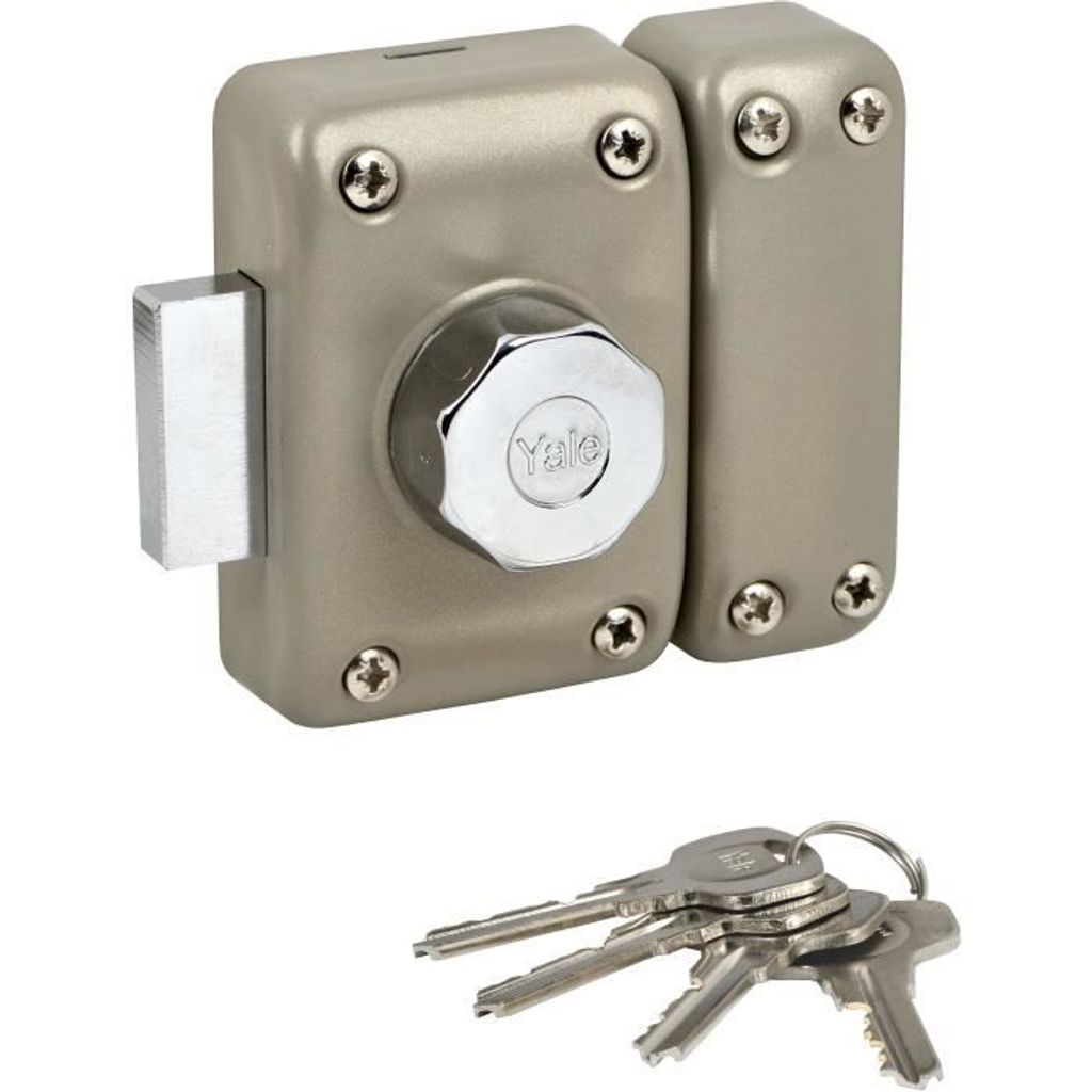 YALE - YV25BT-50 Knopf- und Zylinderschloss 5 Stifte Durchmesser 23 mm - Länge 50 mm - 4 Schlüssel - beige