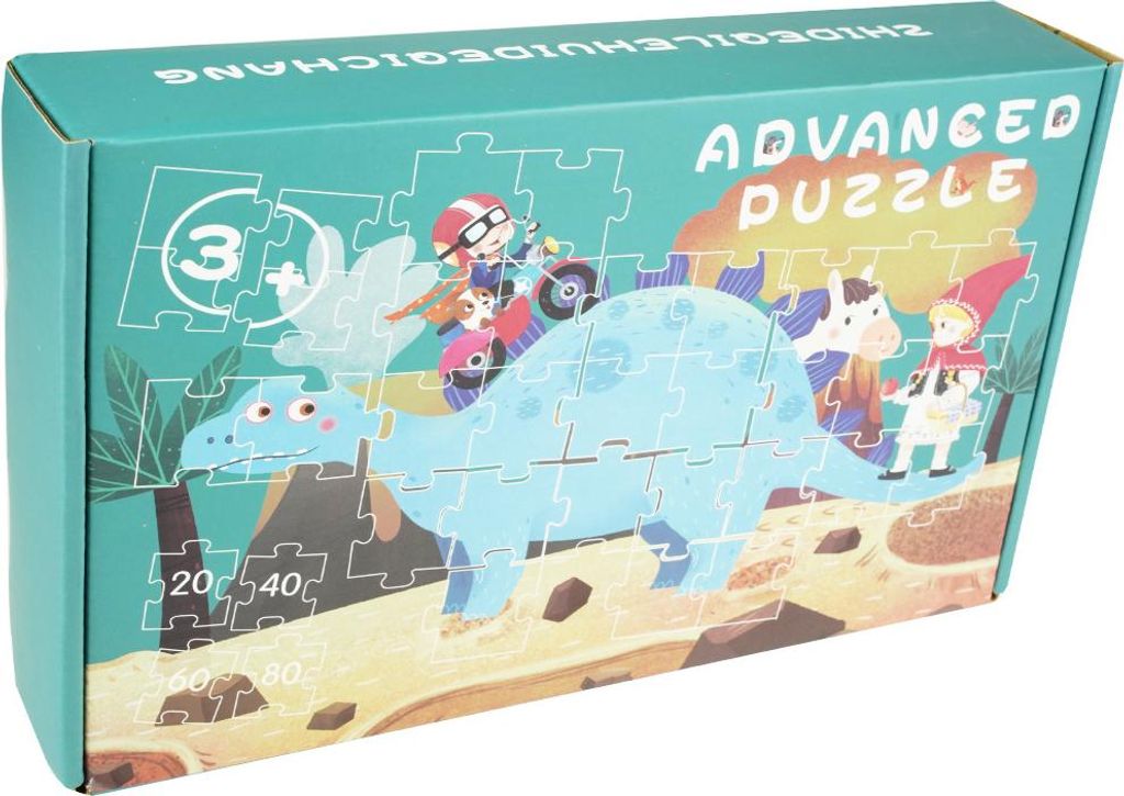 Buntes 4-in-1-Puzzle. Märchenwelt, 4 Bilder.