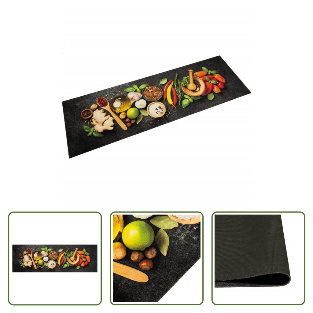 The Living Store Küchenteppich Waschbar Gewürze 60x180 cm Samt