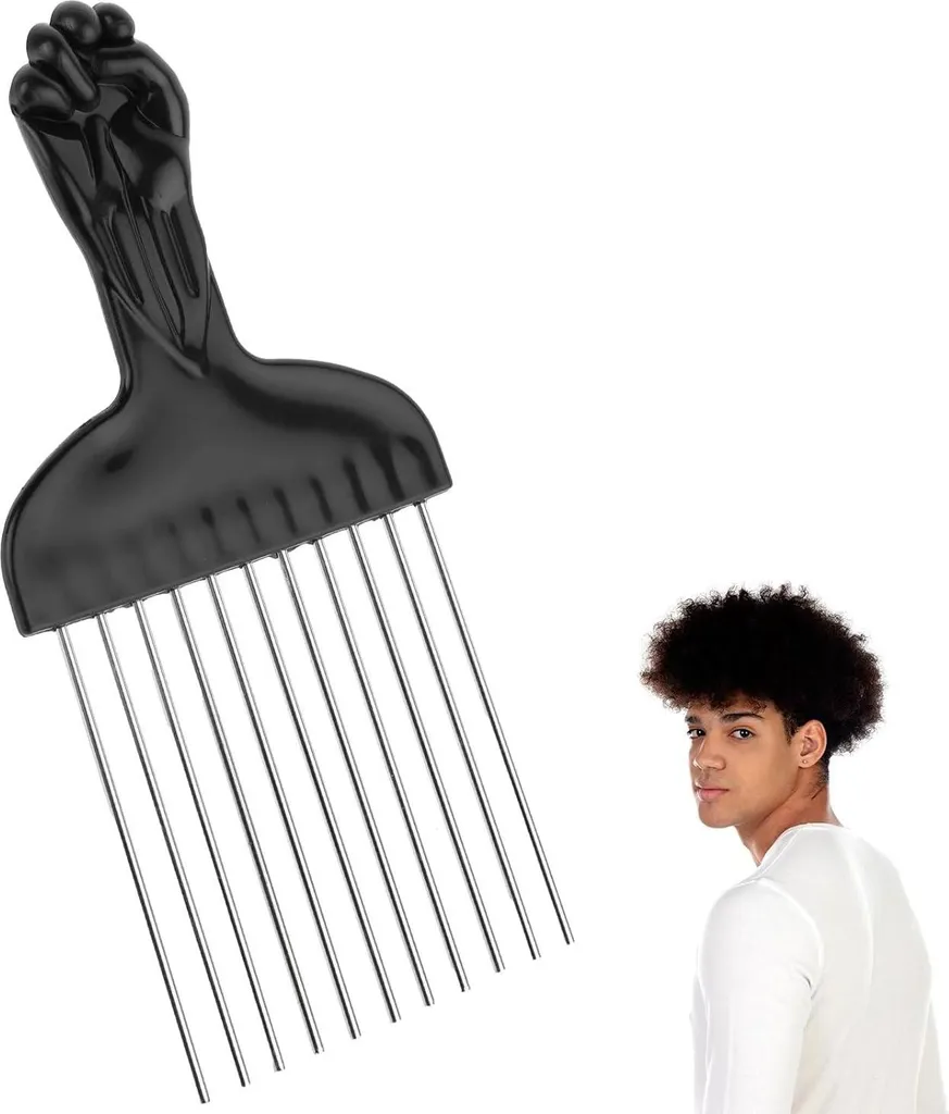 Pettine Afro Metallo Pick per Ricci Definiti e Barba - Shop Online