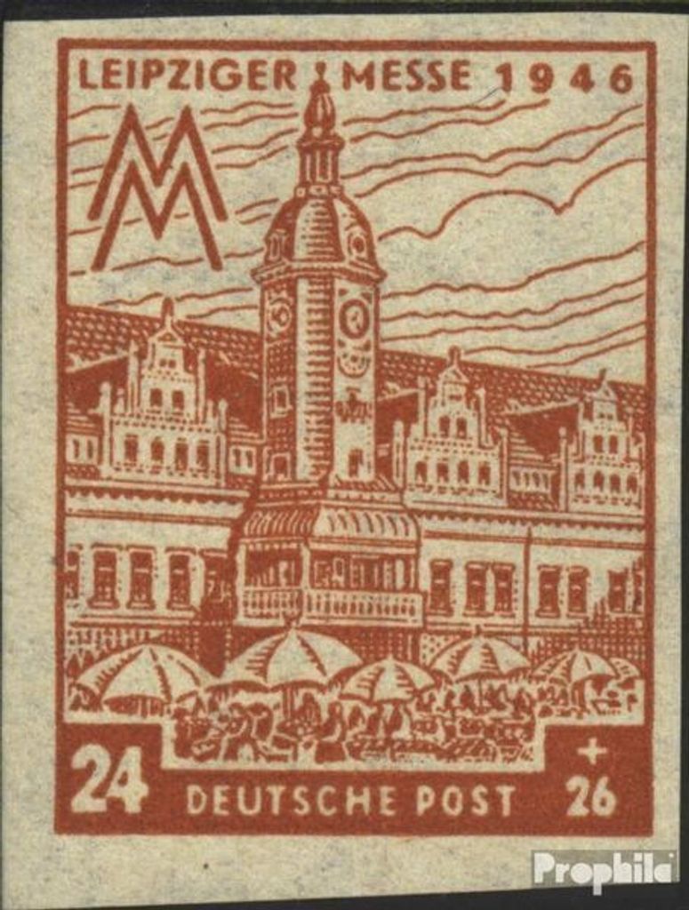 Briefmarken Sowjetische Zone (All.Bes.) 1946 Mi 164B X postfrisch Leipziger Messe
