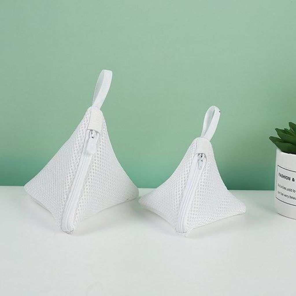 2 Stück Mini Dreieckige Waschbecken – BH-Waschbecken – Mit Ohrhänge – 2 Größen: 12×12 cm & 14×15 cm