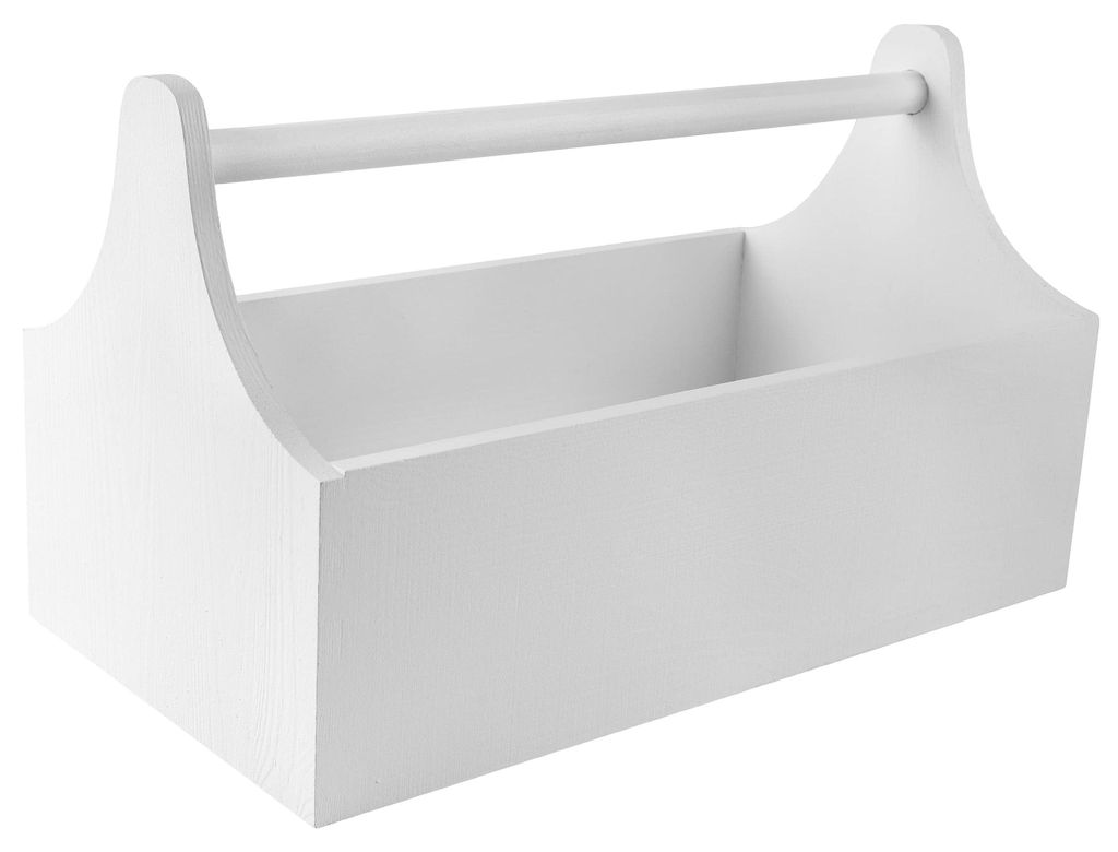 Creative Deco Houten Gereedschapskist met Handvat, Witte Productafbeelding 