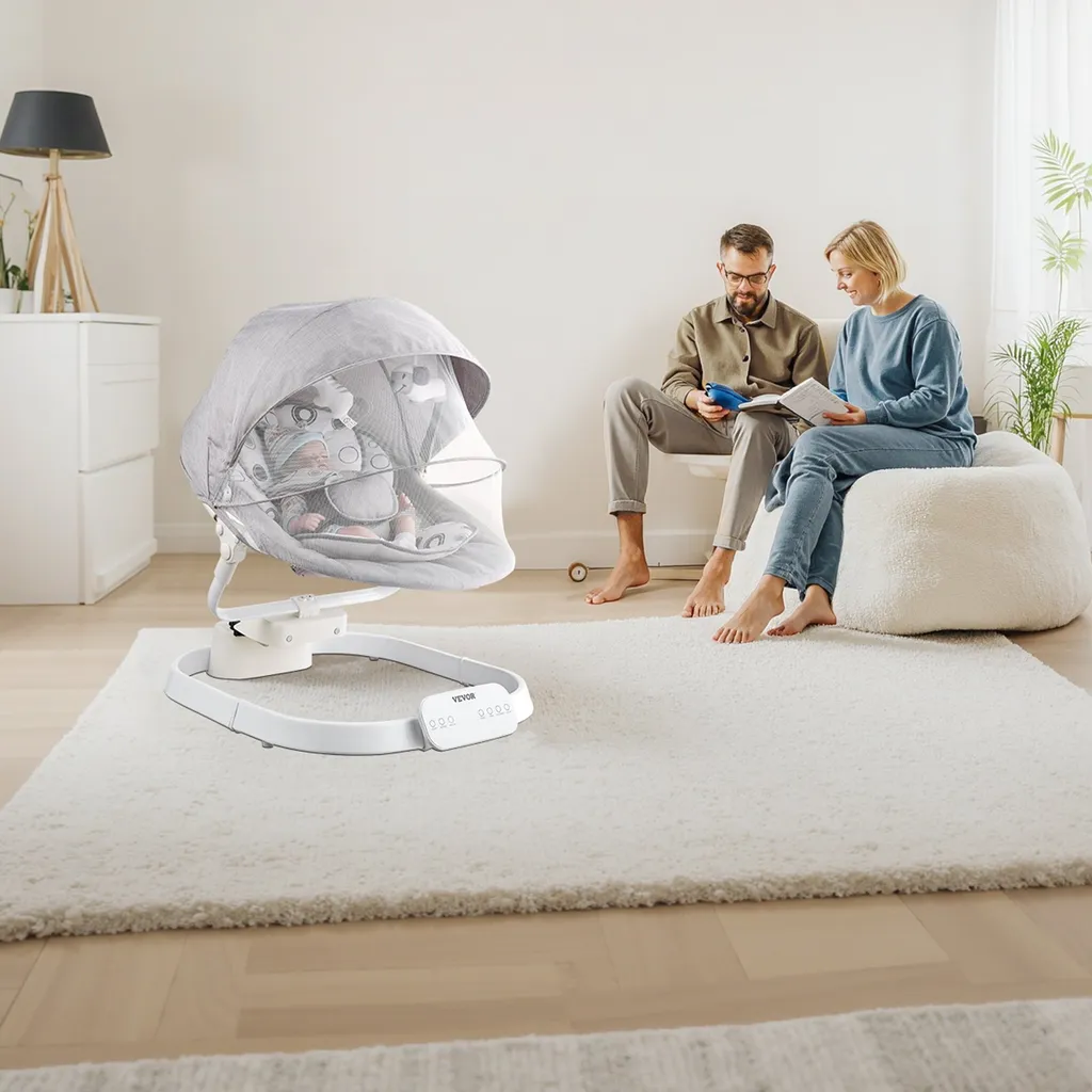 Balançoire Bébé Bluetooth avec Télécommande et 3 Inclinaisons Ergonomiques - 8