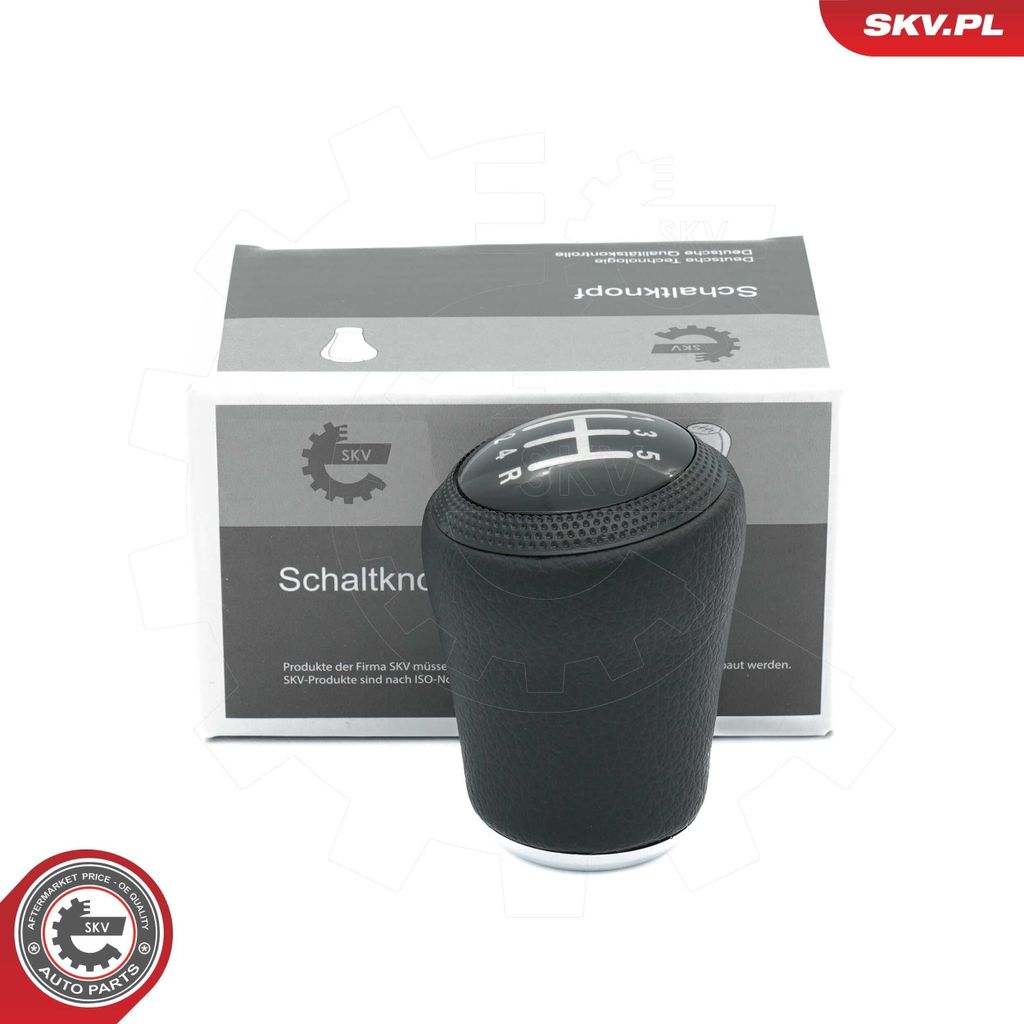 ESEN SKV Schaltknauf Schalthebelknauf Chrom/Schwarz Leder 5-Gang für AUDI A4 Limousine (8D2, B5) A4 Avant (8D5, B5) A6 Avant (4B5, C5) A6 Limousin...