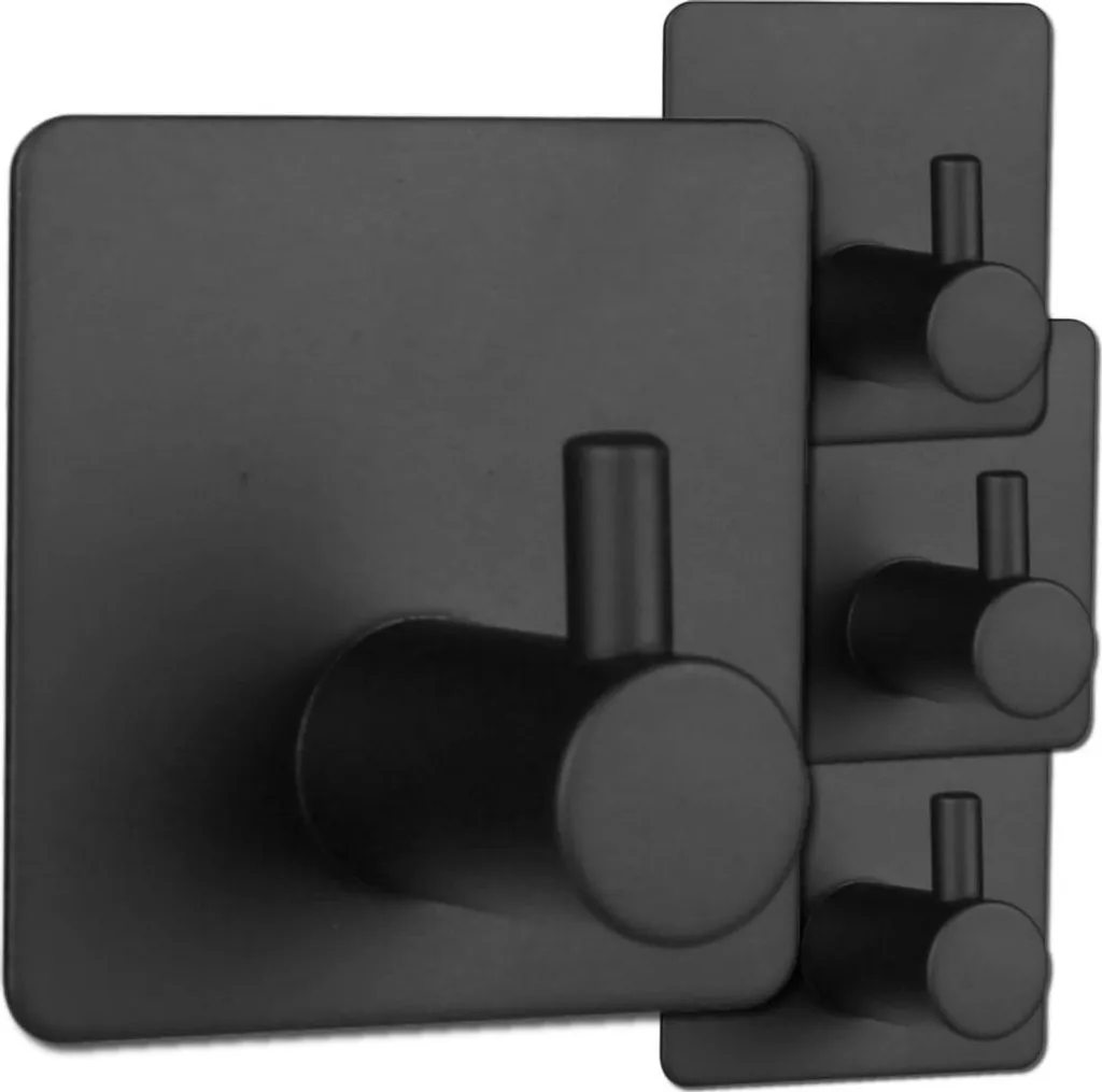 4 Ganci Adesivi Neri Opachi 4.5cm - Appendini Multifunzione Cucina e Bagno - 3