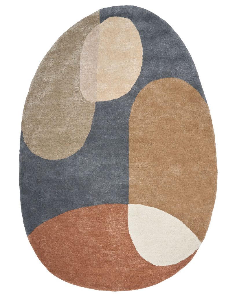 BELIANI Teppich Mehrfarbig aus Viskose 160 x 230 cm Unregelmäßige Ovale Form Abstraktes Design Modern für Wohnzimmer Schlafzimmer