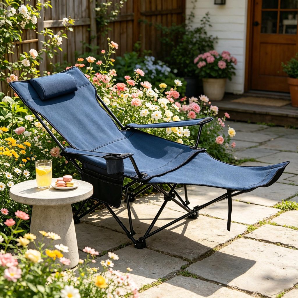 Tragbarer Campingstuhl,Angelstuhl mit ausziehbarer Fußlehne,Ergonomischer Klappstuhl,Wanderstuhl,Freizeitstuhl
