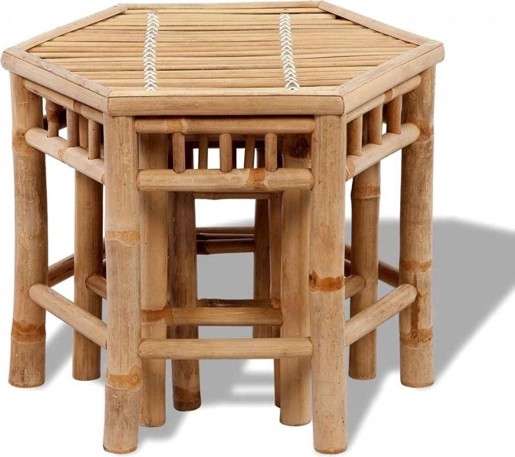 vidaXL Tabouret de jardin 3 pcs. Bambou Image du produit 