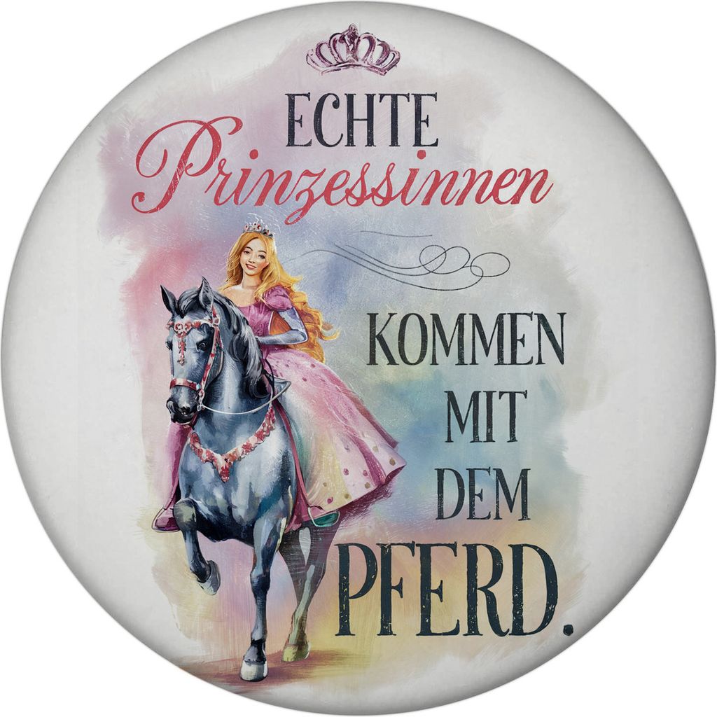 Echte Prinzessinnen reiten Pferde Magnet mit Flaschenöffner - Prinzessin auf
