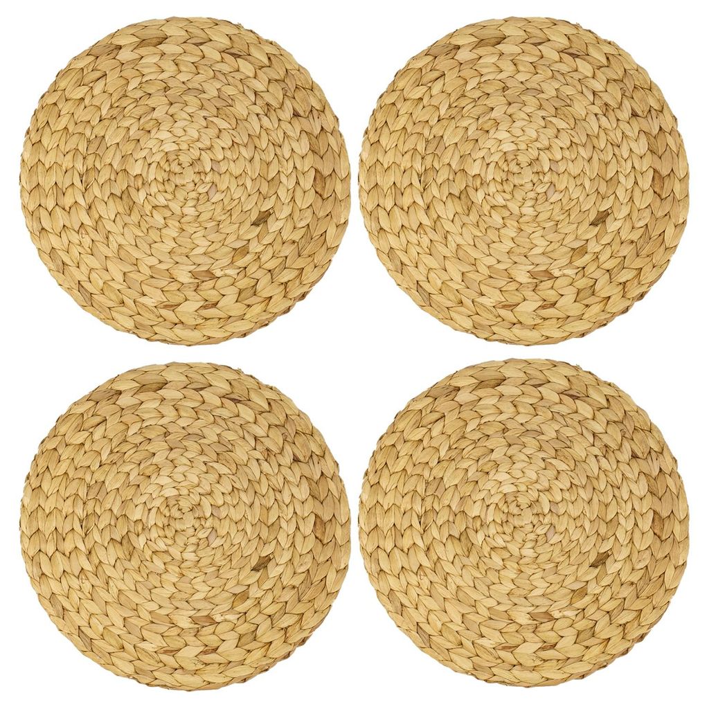 HMF 37231-S4 Tischset rund geflochten aus Wasserhyazinthe, Produktbild 