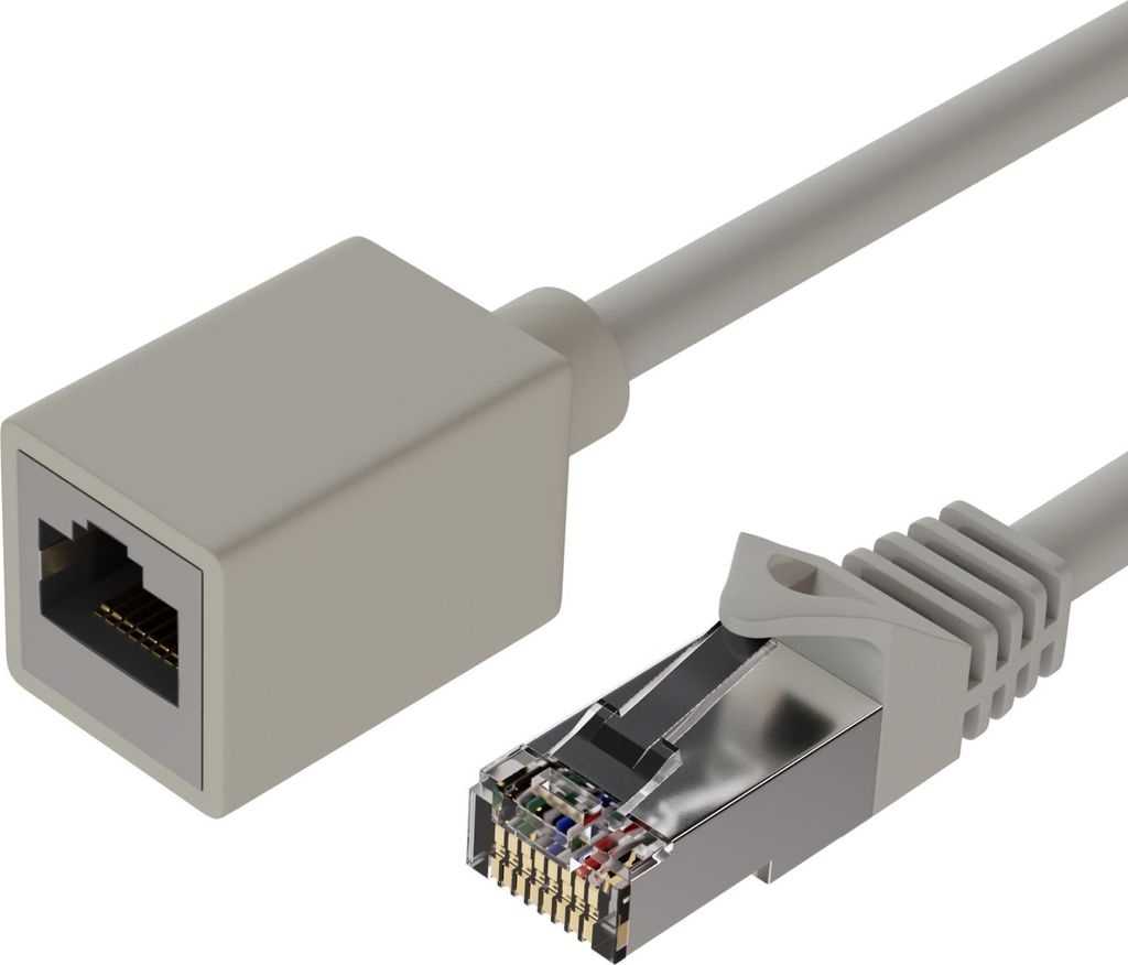 RJ45 Patchkabelverlängerung S/FTP, grau, 10,0m
