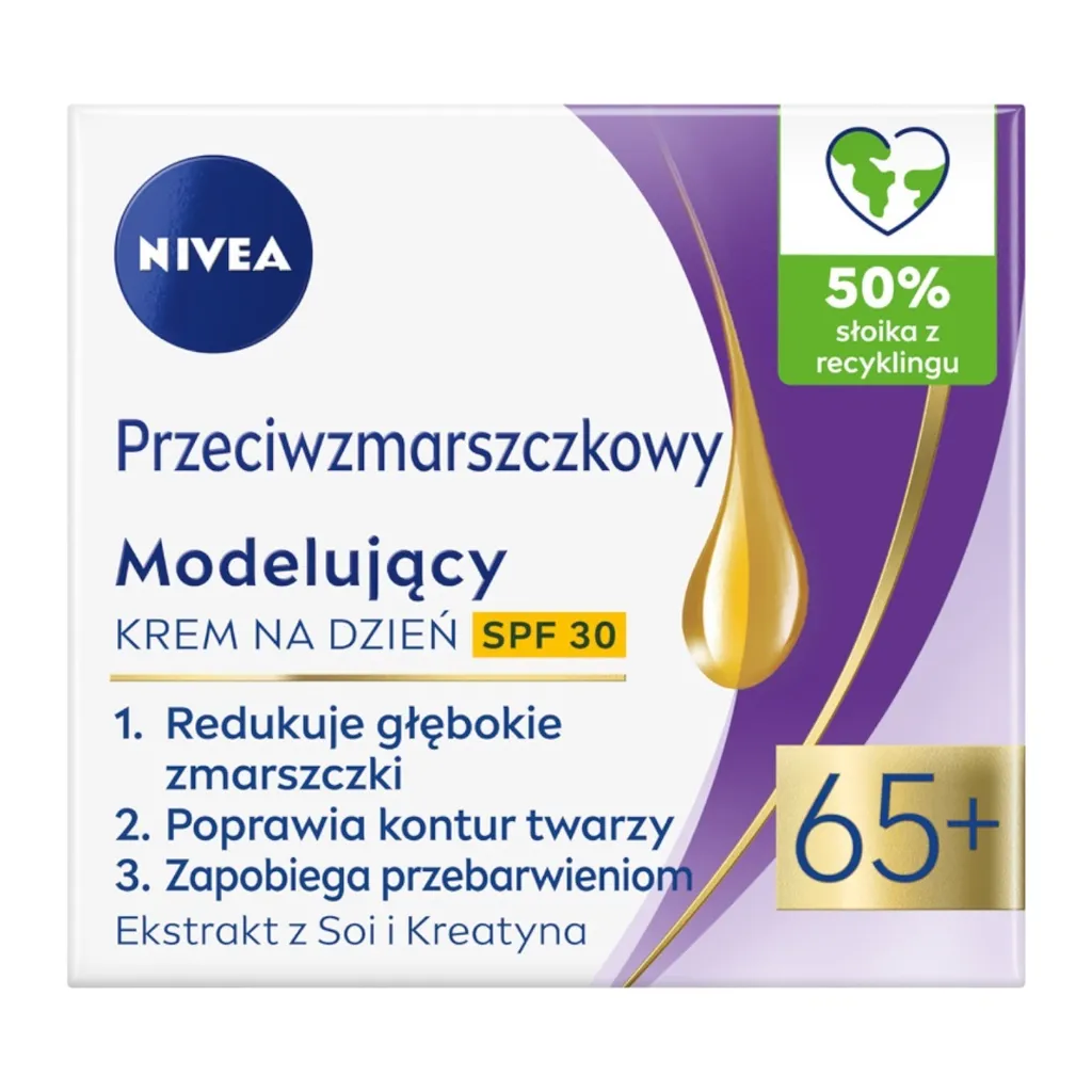 Crema Giorno Nivea 65+ Antirughe SPF30 50ml - Rigenerante alla Soia