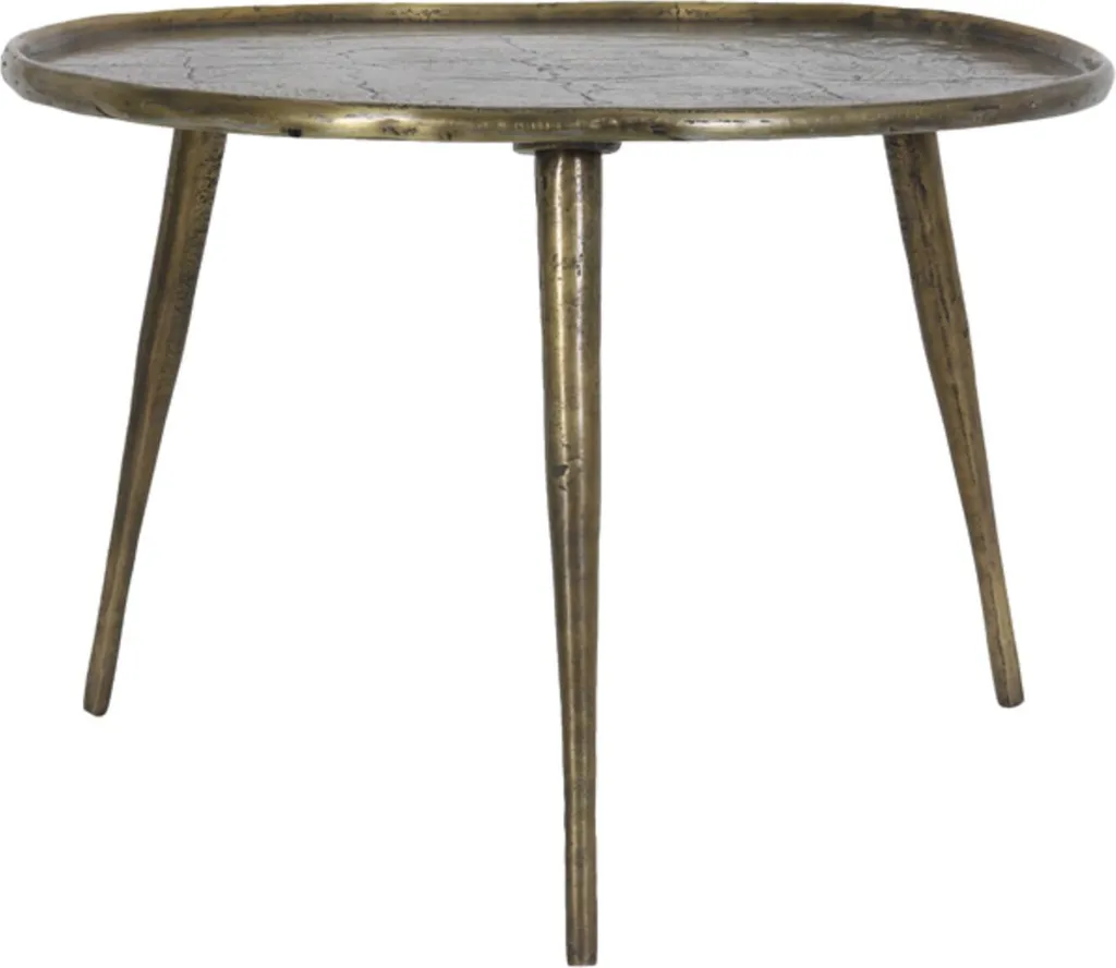 Table d'appoint Babina Bronze Antique en Métal Ø60 cm Style Loft Chic