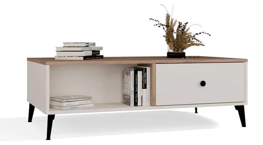 POINT 2S 110 Cachemire Beige Chêne Castello Table basse 2 Image du produit 
