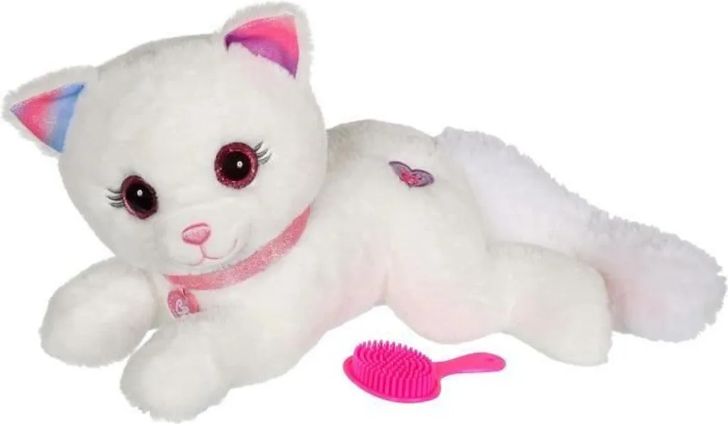 Peluche Chat Cuty Bella Fashionista Gipsy Toys 30 cm Blanc et Rose