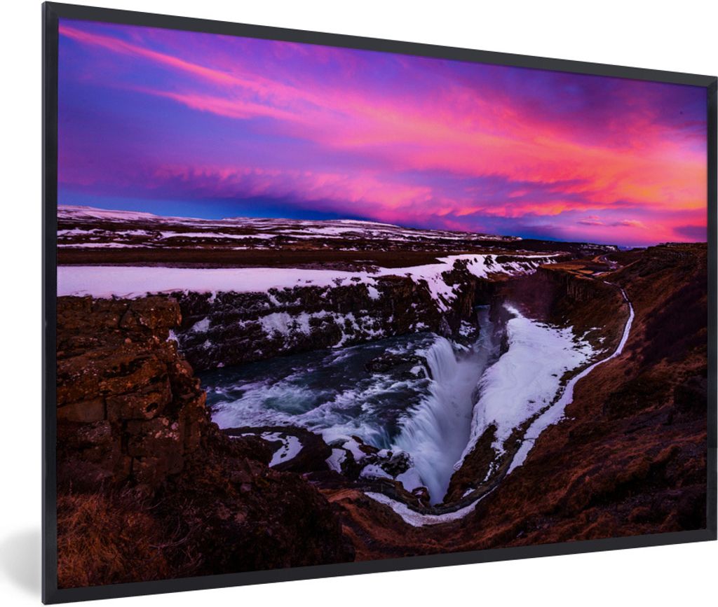 MuchoWow® Gerahmtes Poster Violette Farben am Himmel über Produktbild 
