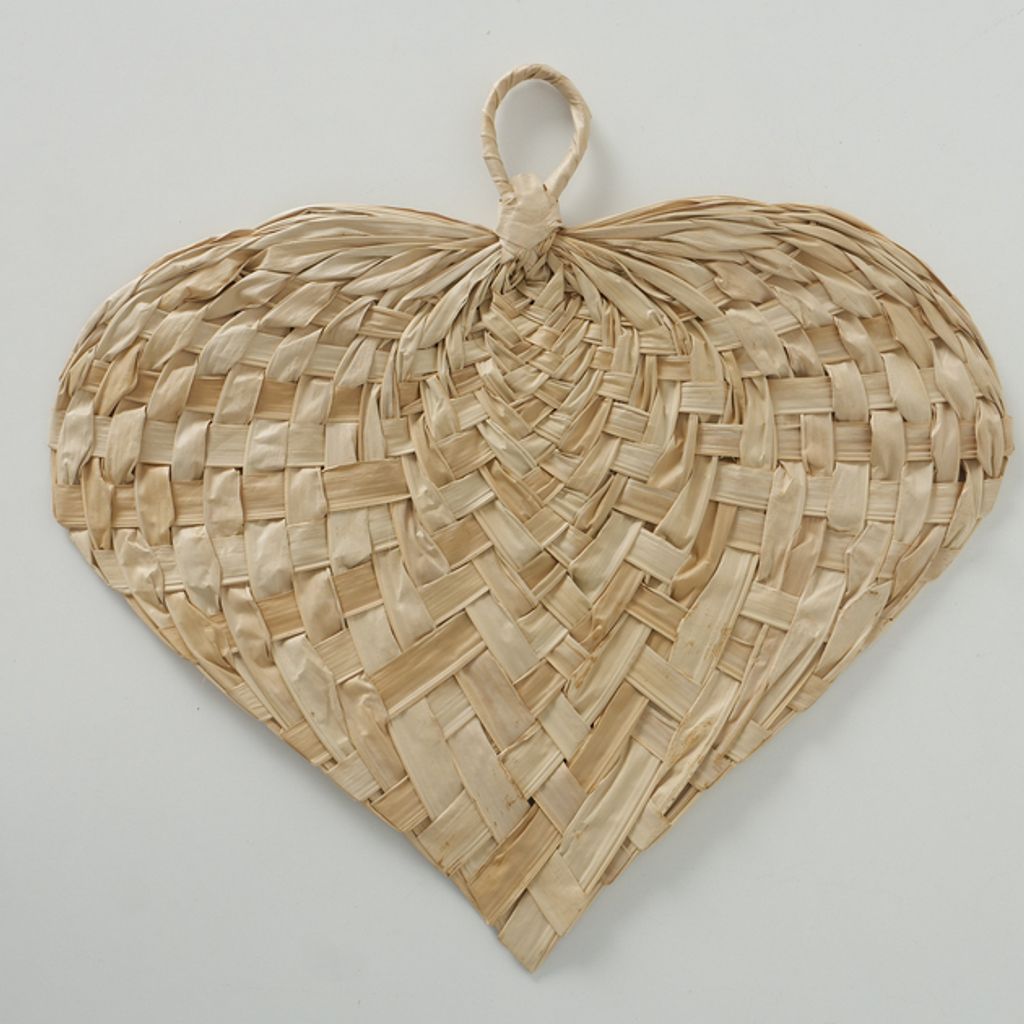 Deko-Hänger - Beige - Palmenblättern - 60 x 56 cm - in Herzform