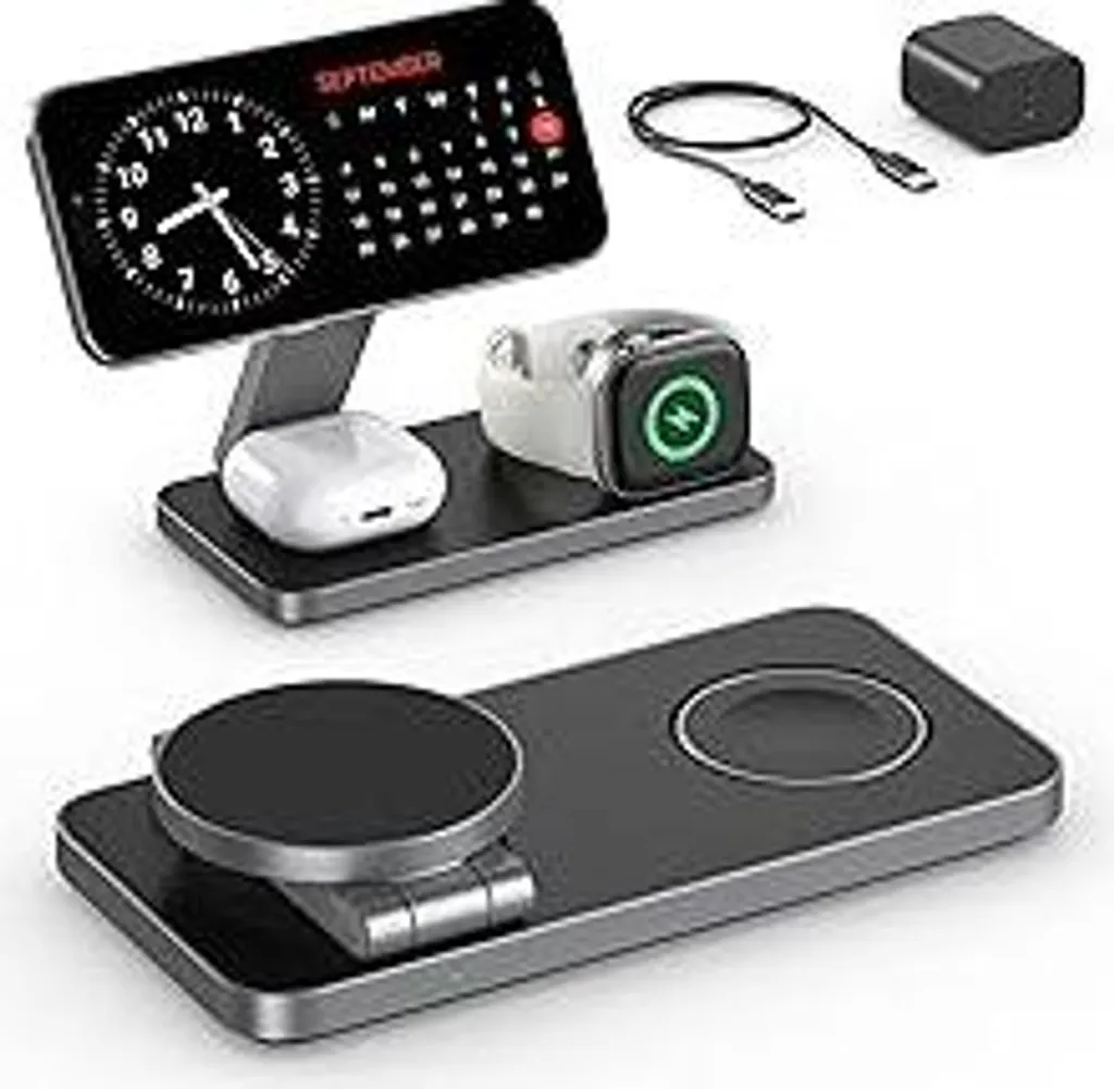 Stazione Ricarica QTlier 3 in 1 Wireless - iPhone 16 e Apple Watch