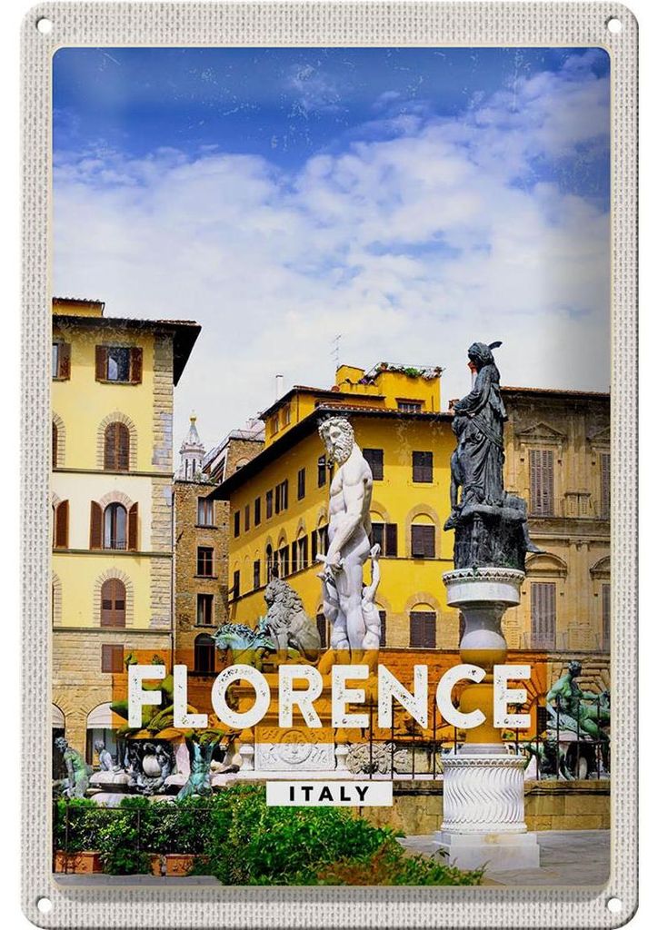 Blechschild Reise 20x30cm Florence Italy Italien Urlaub