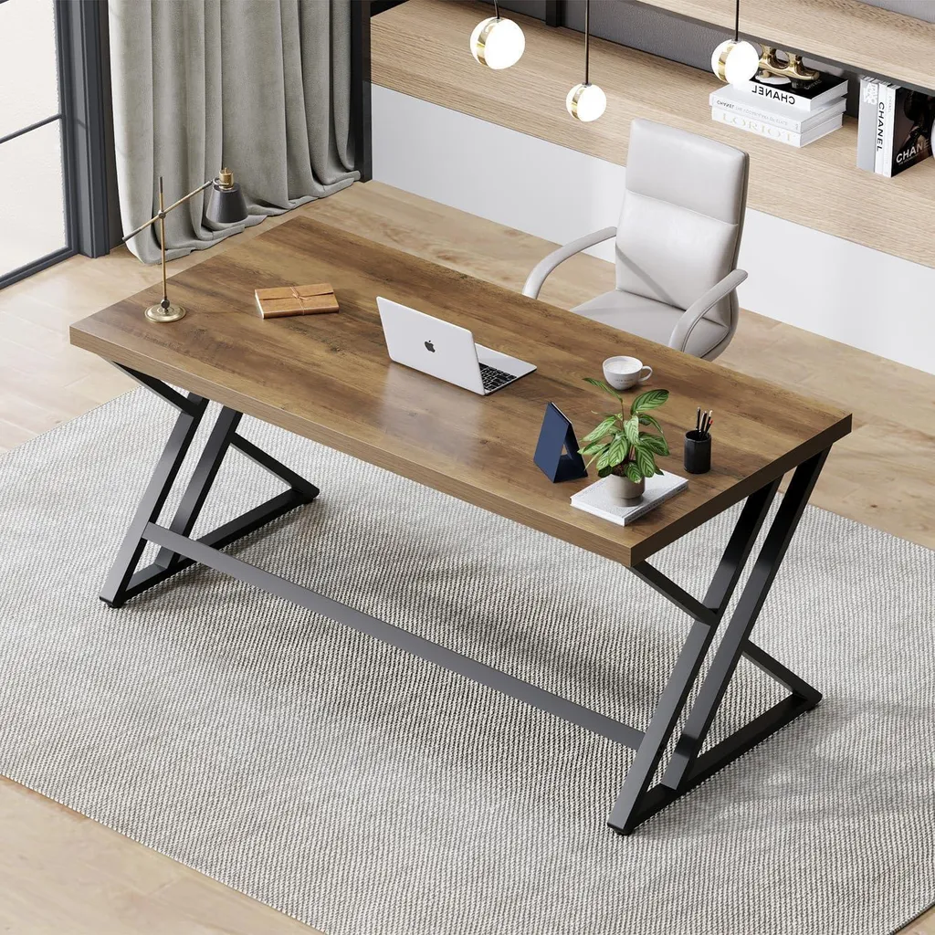 Table d'ordinateur bois Table de bureau robuste Style Campagne Chic