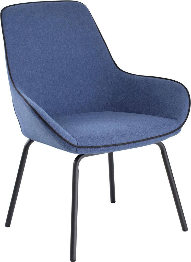 Dmöbel Stuhl Mackay, blau, gepolstert. Tragkraft 120 kg