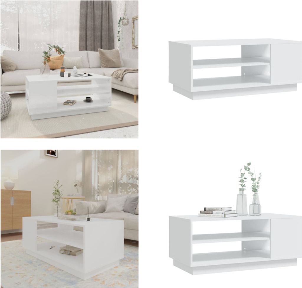 vidaXL Couchtisch Weiß 102x55x43 cm Holzwerkstoff - Couchtisch - Couchtische - Wohnzimmertisch - Sofatisch