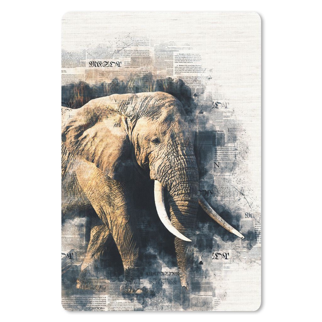 MuchoWow® Mauspad Mousepad Elefant - Farbe - Zeitungspapier Produktbild 