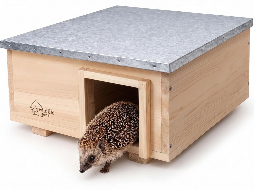 WILDLIFE HOME Igelhaus XL mit Metalldach I Igelfutterhaus I Produktbild 