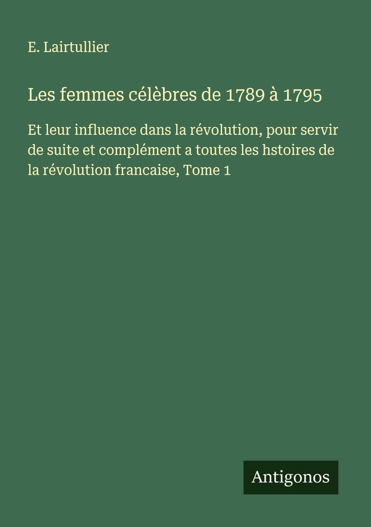 Berühmte Frauen von 1789 bis 1795