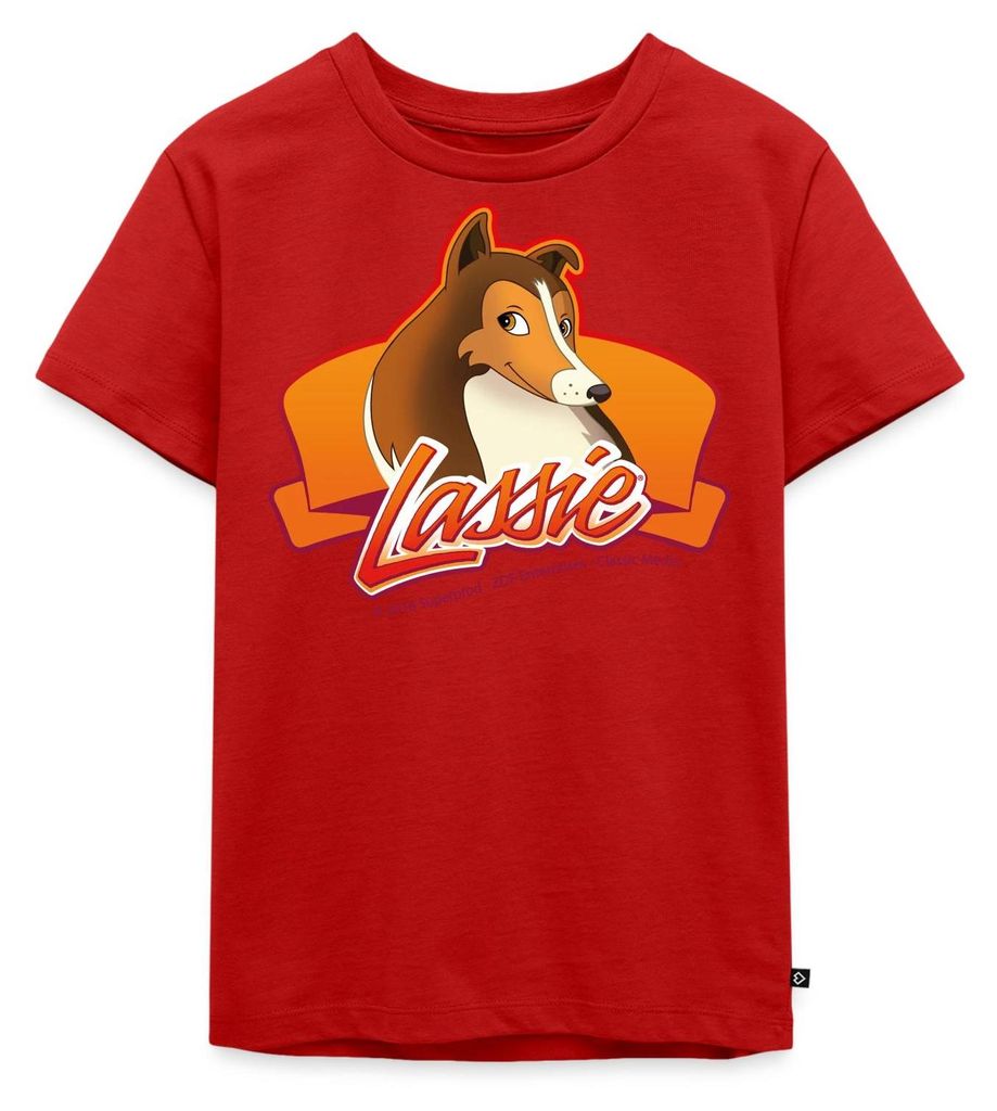 Spreadshirt Lassie Logo Kinder Premium T-Shirt, 98/104 (2 Jahre), Rot