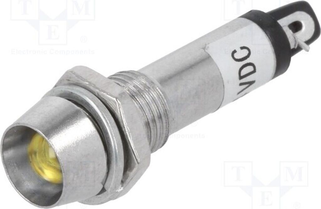 5x Kontrollleuchte: LED 24VDC konkav IP40 Öffng: Ø8,2mm Metall IND8-24Y-B LED-Kon