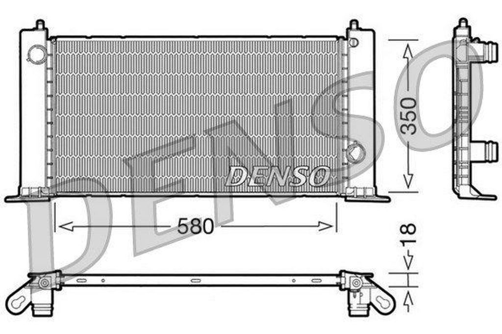 DENSO DRM09121 Kühler Wasserkühler Motorkühler für FIAT STILO (192) STILO Multi Wagon (192)