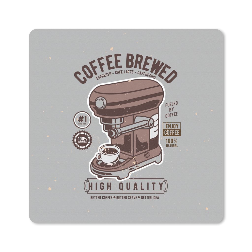 MuchoWow Mauspad Mousepad Kaffeemaschine - Tasse - Retro - Zeichnung 20x20 cm - Mousepads - Maus Mat - Pad - Mausunterlage - Desk Mat - Bureauart...