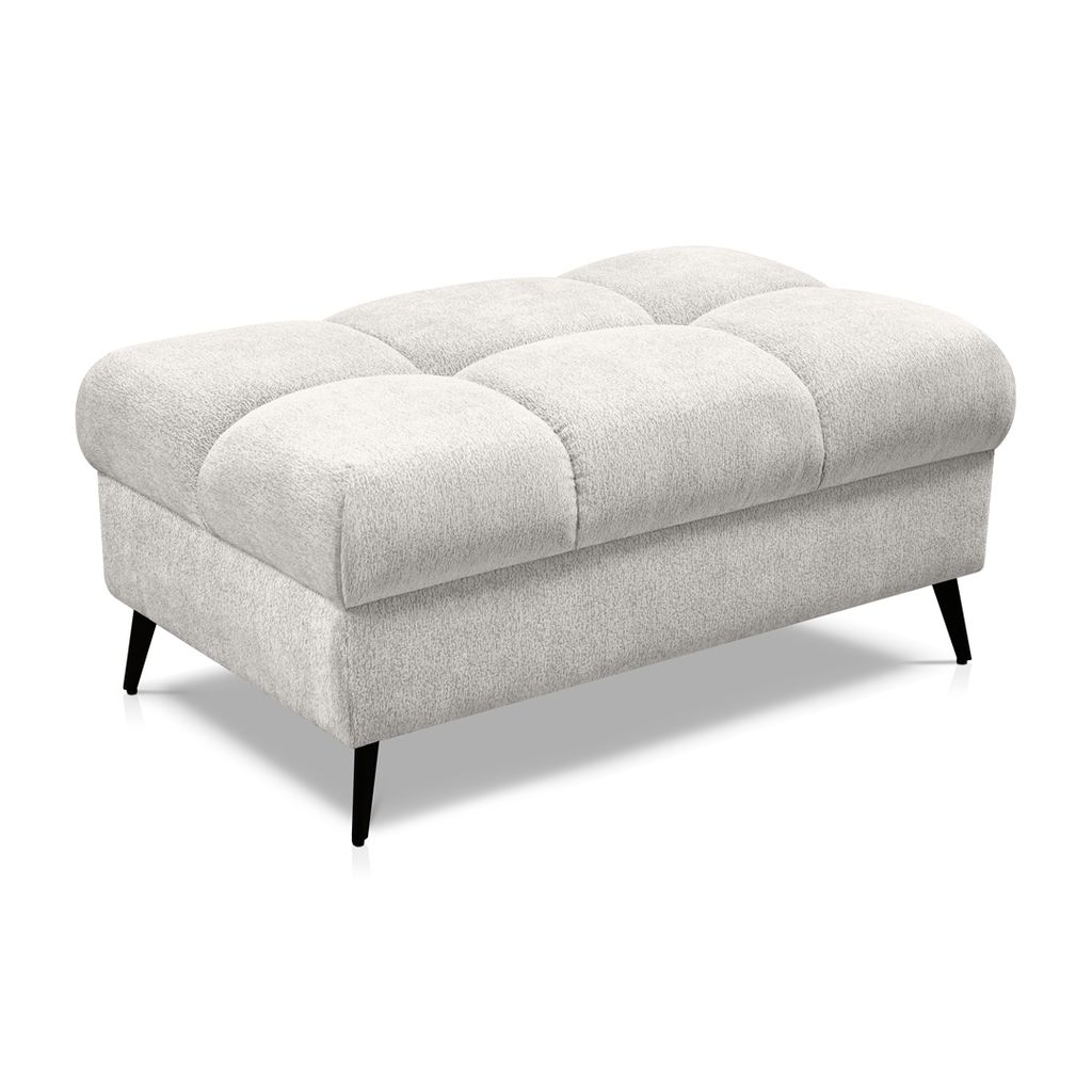Hocker mit Metallbeine VINNI, Breite: 100 cm, Farbe: Creme, Stoff: Misterio 03
