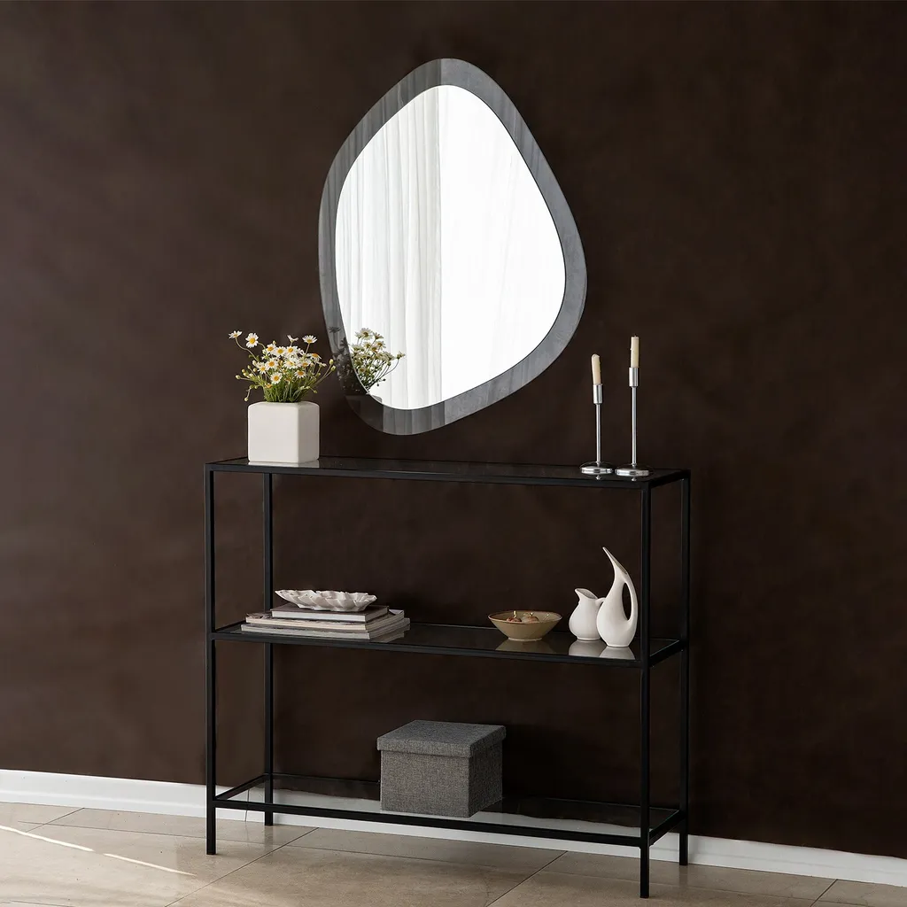 Miroir Aqua Soho Skye Decor en verre trempé transparent 67 x 85 cm