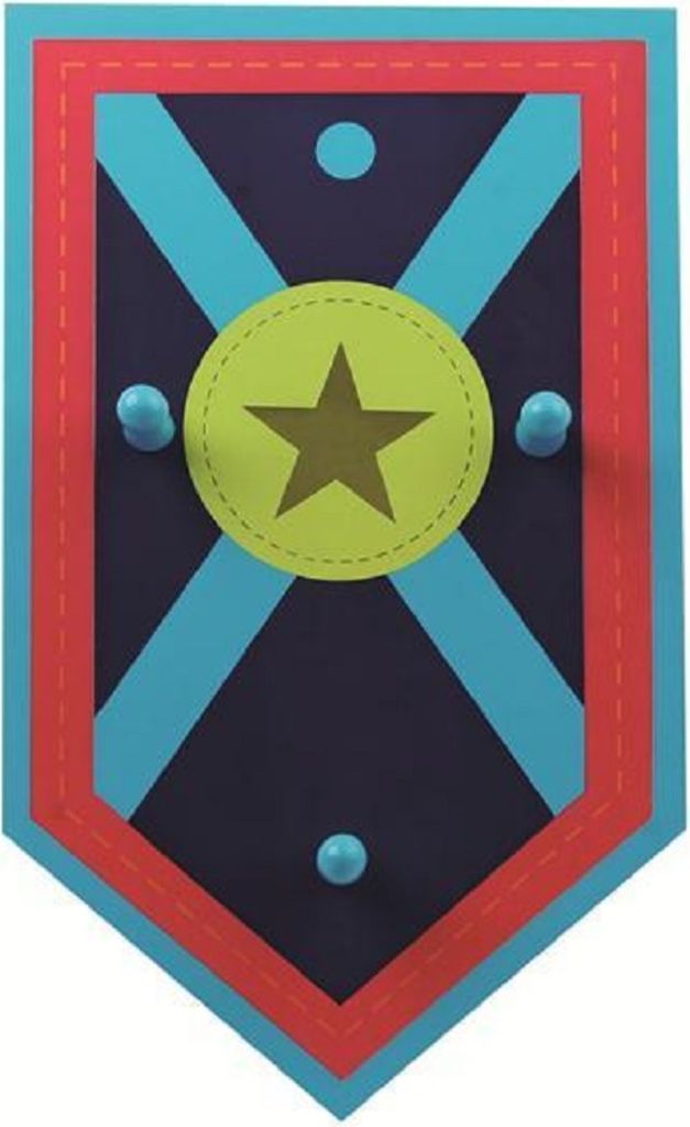 TRÄ PRESENT Kinder Garderobe Ritter Schild