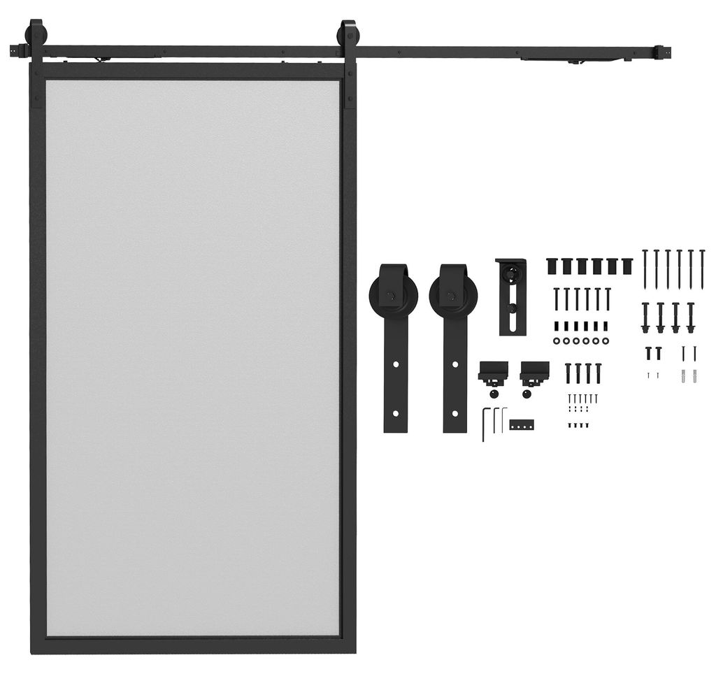 HOMCOM Schuifdeurset 244 cm. Complete set met rails en Productafbeelding 