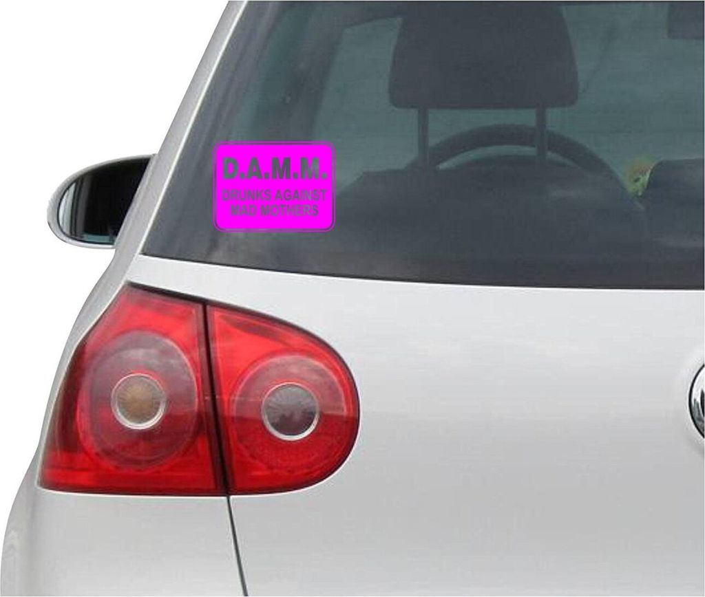Aufkleber / Autoaufkleber - JDM - Die cut - Drunks Against Mad Mothers MADD Bumper Sticker funny - pink - 152mmX114mm