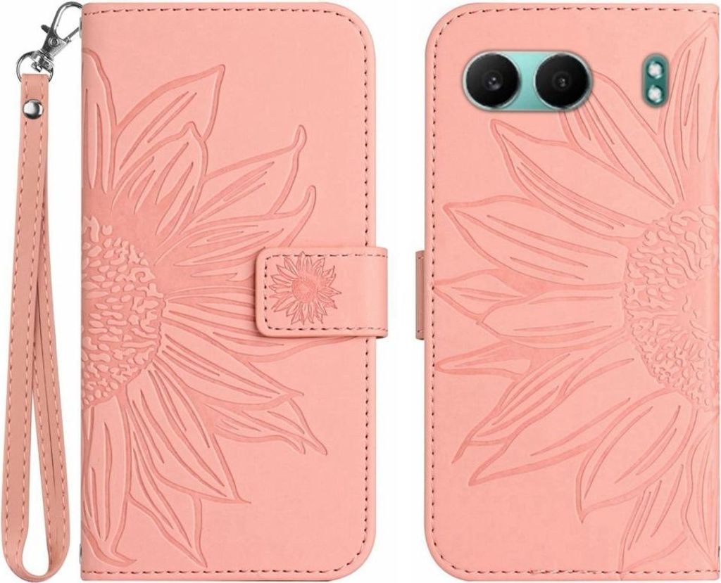 OnePlus Nord 4 Hülle - Coverup Sonnenblume Klapphülle mit Schlüsselband - Pink