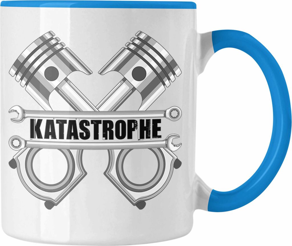 Trendation - KFZ Mechaniker Meister Tasse Katastrophe Kolben KFZ Schrauber (Blau)