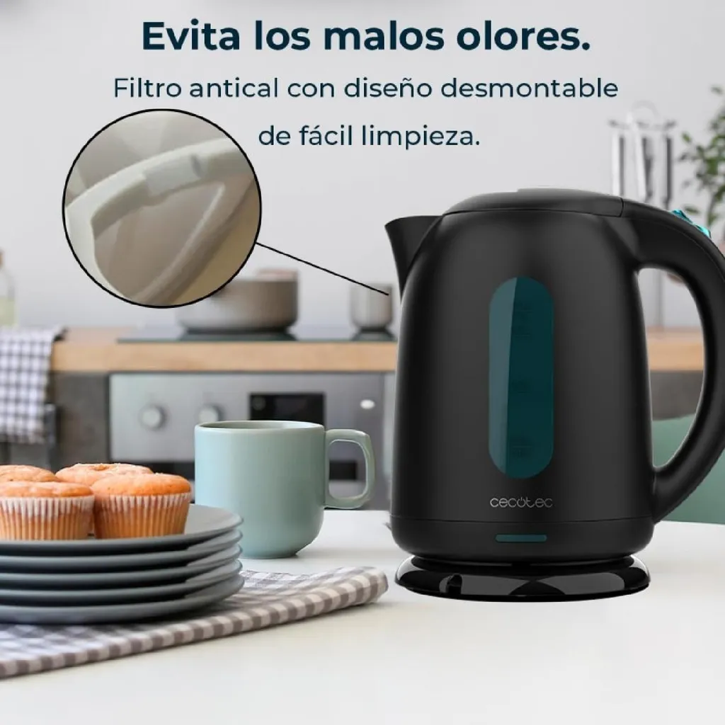Bouilloire Électrique Sans Fil Cecotec Thermosense 180 Noir Design