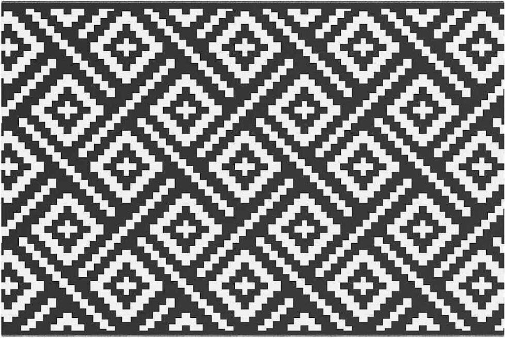 vidaXL Outdoor-Teppich ARAKIL Weiß und Schwarz 120x180 cm PP