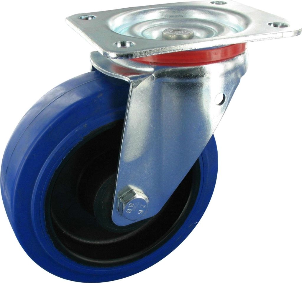 Lenkrolle ohne Feststeller Rad 125mm Elastic-Gummi Rollenlager Tragfähigkeit:200KG