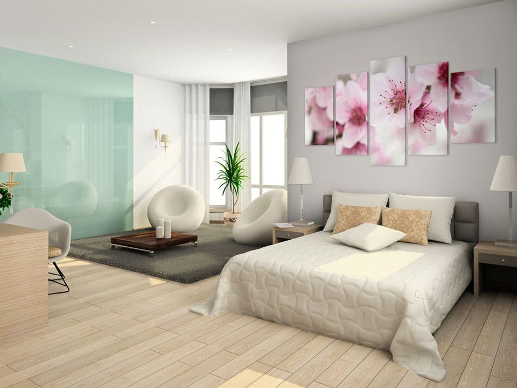 Akustikbild Blumen 200x100 cm Bilder Akustikschaum Hochleistungsschallabsorber Schallschutz Leinwand 5 tlg Wandbild Raumakustik Schalldämmung 0302...