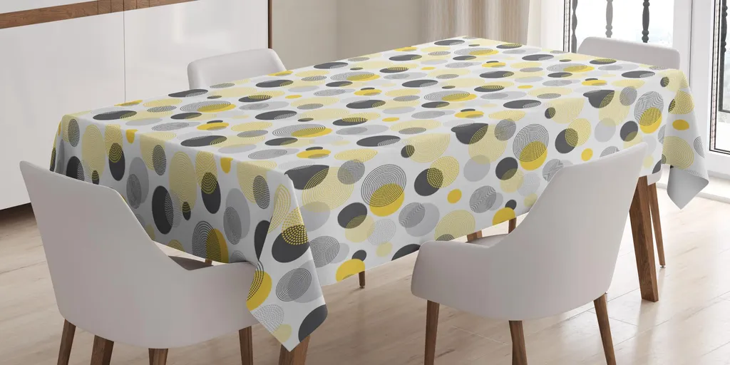 Tovaglia Rettangolare 140x240cm ABAKUHAUS - Design Moderno Blu e Grigio