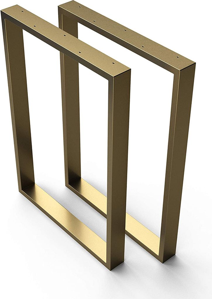 1xPaar sossai Tischkufen in Gold 60x72cm Tischgestell Tischbeine Tischuntergestell TKK1 Rahmen