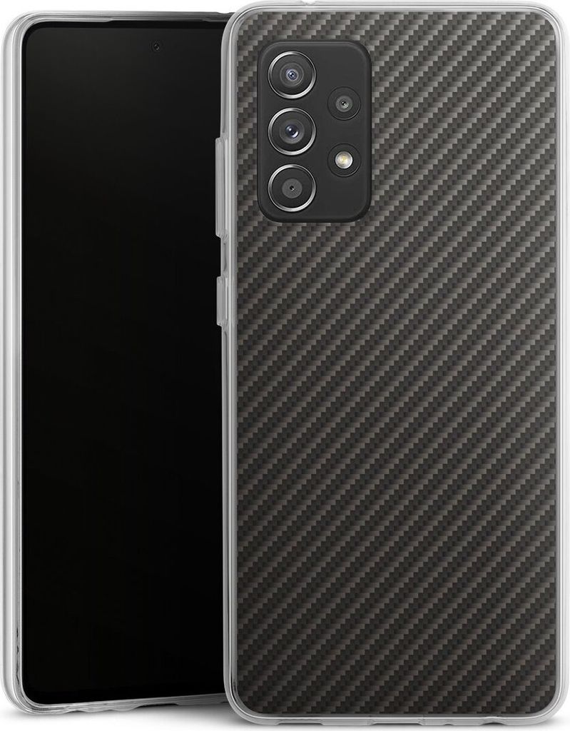 DeinDesign Handyhülle für Samsung Galaxy A52 Silikon Hülle Case Smartphone Schutzhülle Carbon Metallic Look Muster