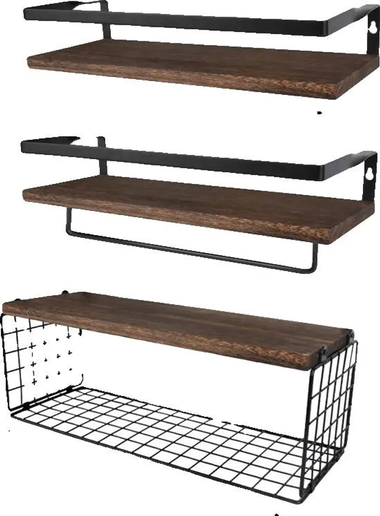 Mensole Casa Stile Antico Legno - Mensola Galleggiante 1 Set Retrò